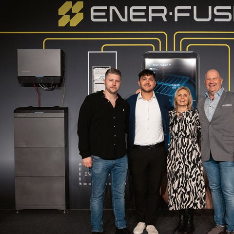 Die Innovatoren von Ener.Fusion: Michael Augustin, Maximilian Fürst, Michaela und Rainer Bötsch.